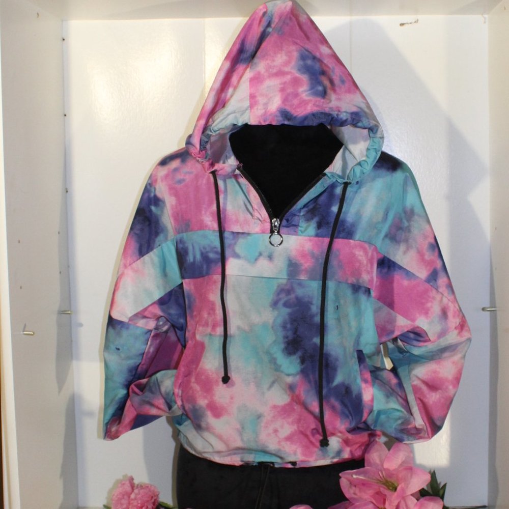 4/$25 Tie Dye Windbreaker Size Small 3-5 Juniors - Picture 3 of 5